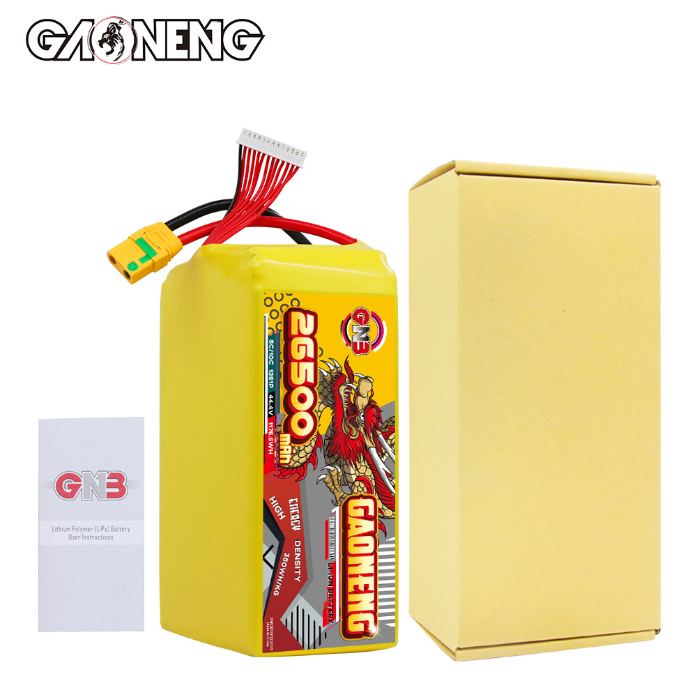 GAONENG GNB 26500mah 12S 44.4V 5C XT90S Semi Solid State Li-ion Battery 350WH/kg