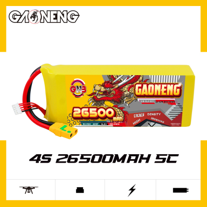 GAONENG GNB 26500mah 4S 14.8V 5C XT90S Semi Solid State Li-ion Battery 350WH/kg