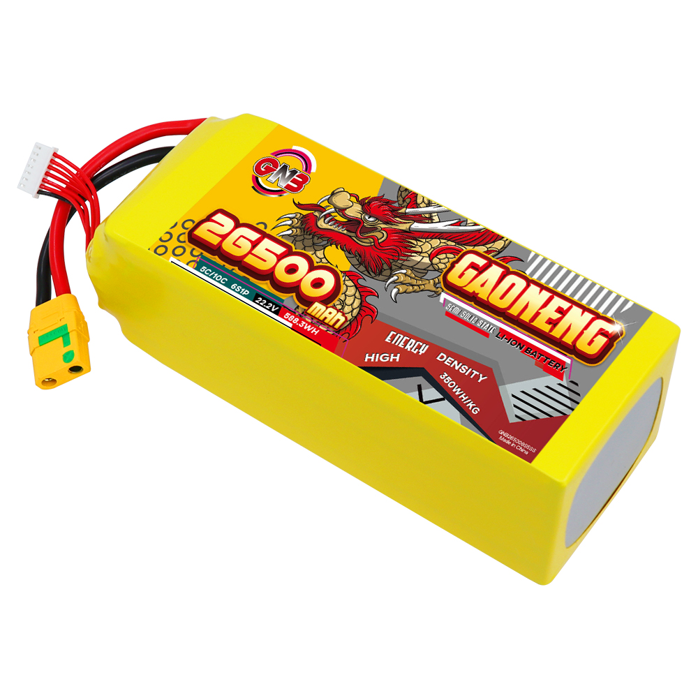 GAONENG GNB 26500mah 6S 22.2V 5C XT90S Semi Solid State Li-ion Battery 350WH/kg