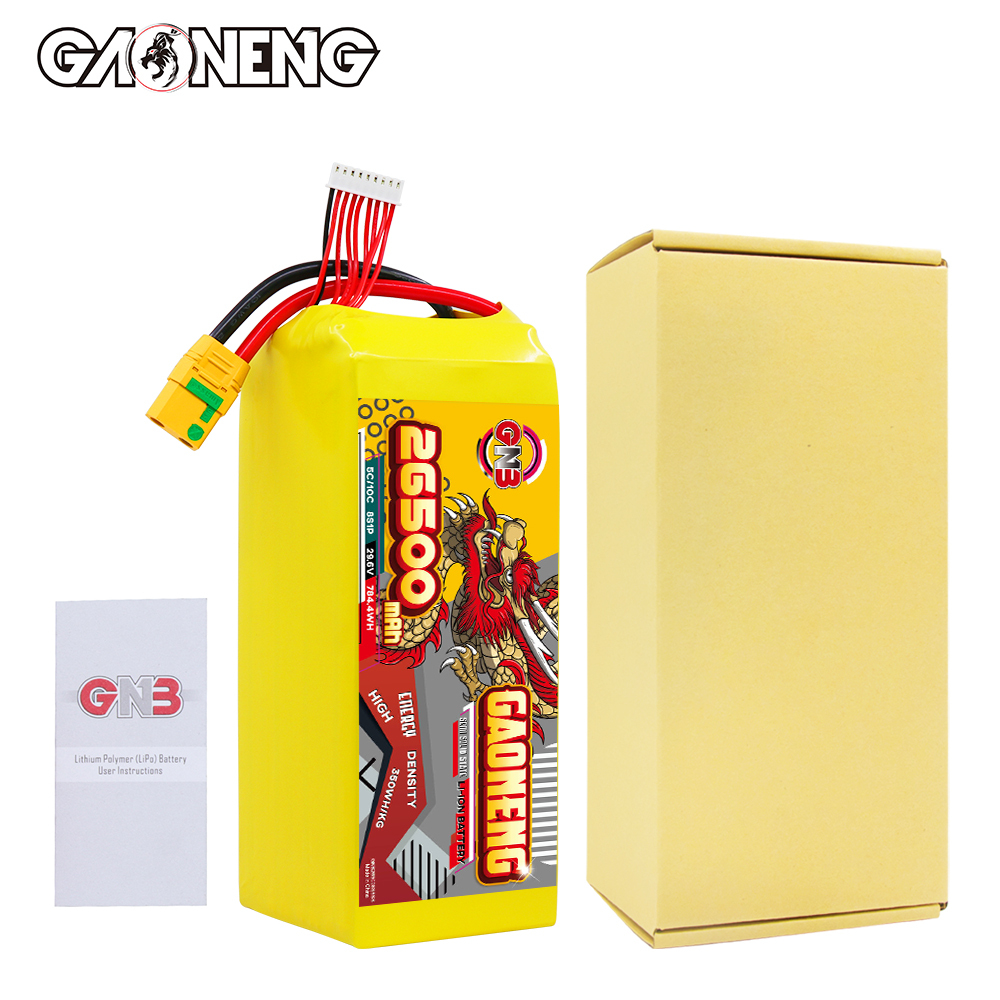 GAONENG GNB 26500mah 8S 29.6V 5C XT90S Semi Solid State Li-ion Battery 350WH/kg