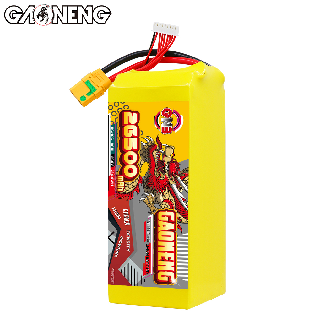 GAONENG GNB 26500mah 8S 29.6V 5C XT90S Semi Solid State Li-ion Battery 350WH/kg