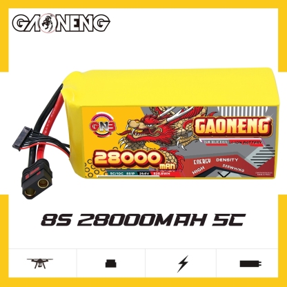 GAONENG GNB 28000mah 8S 29.6V 5C QS8 Semi Solid State Li-ion Battery 335WH/kg