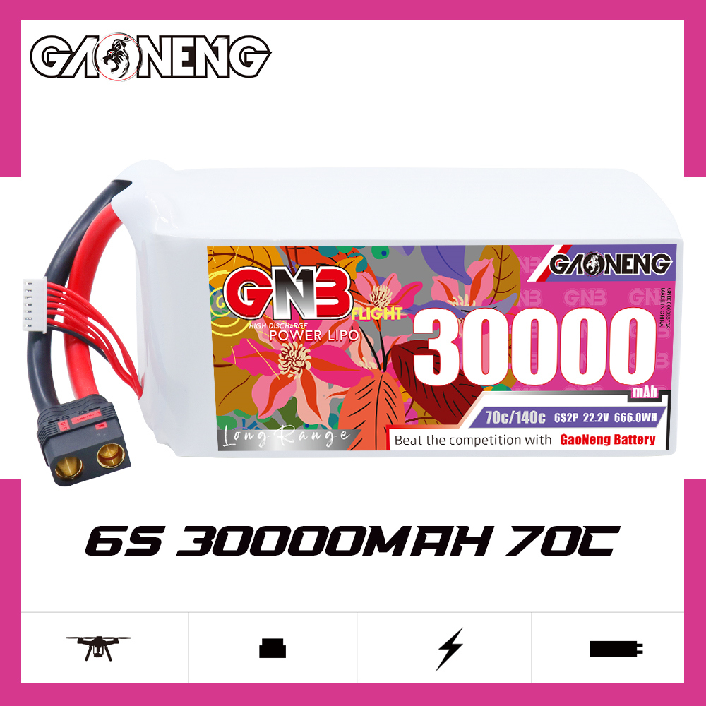 GAONENG GNB 6S2P 22.2V 30000mAh 70C RC LiPo Battery QS8