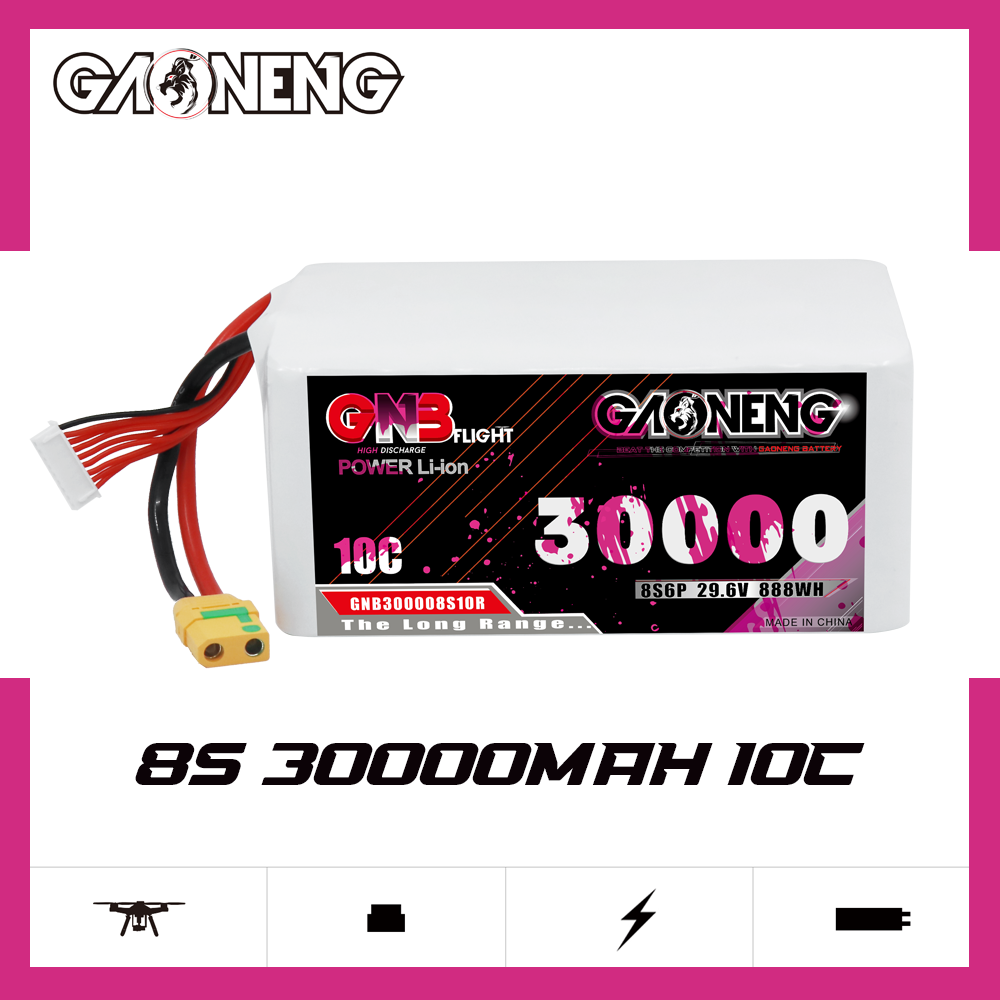 GAONENG GNB 8S 29.6V 30000mah 10C XT60 Li-ion Battery 