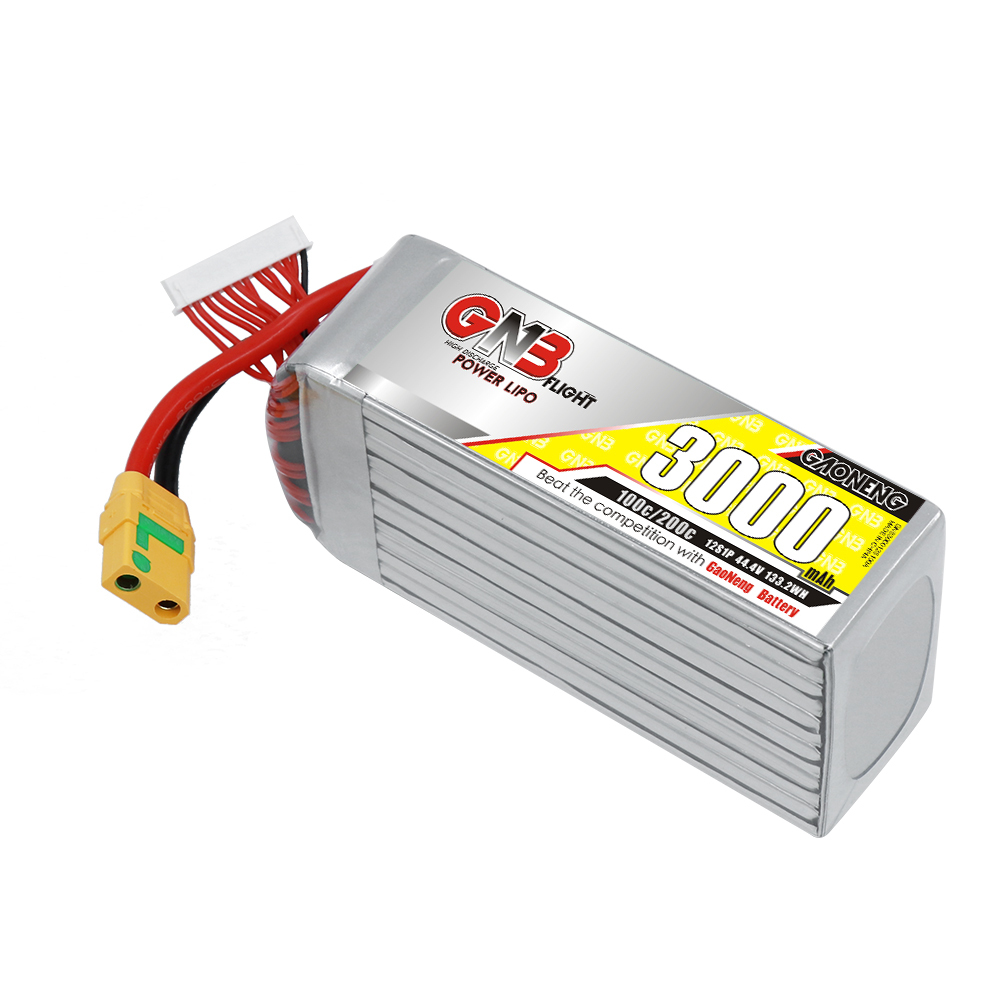 GAONENG GNB 12S 44.4V 3000mAh 100C RC LiPo Battery Drone Helicoper