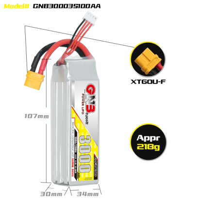 GAONENG GNB 3S 11.1V 3000mAh 100C LiPo Battery XT60