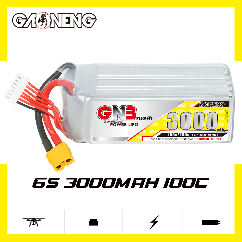 GAONENG GNB 6S 22.2V 3000mAh 100C LiPo Battery XT60
