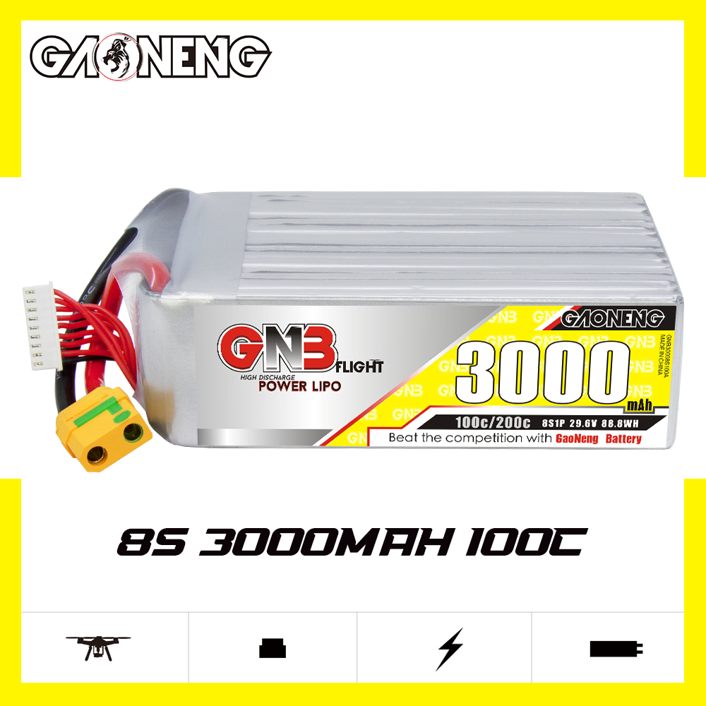 GAONENG GNB 8S 29.6V 3000mAh 100C LiPo Battery XT90