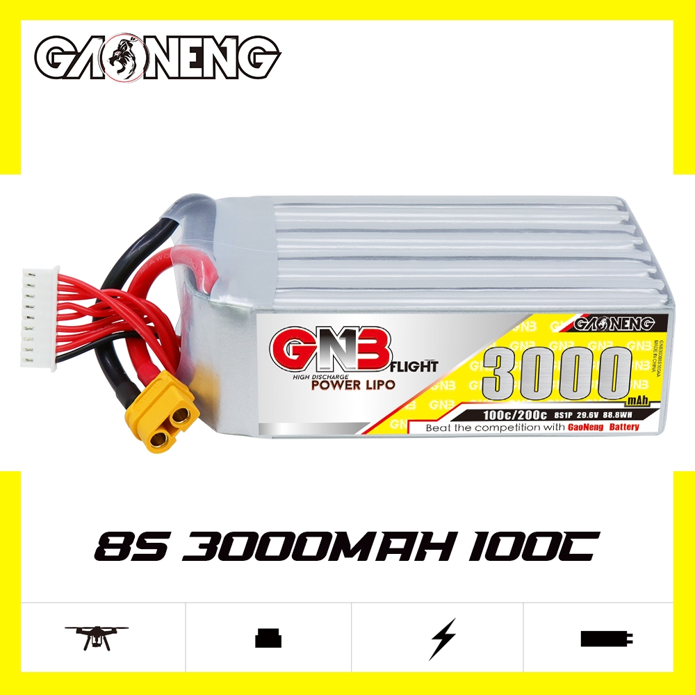 GAONENG GNB 8S 29.6V 3000mAh 100C LiPo Battery XT60