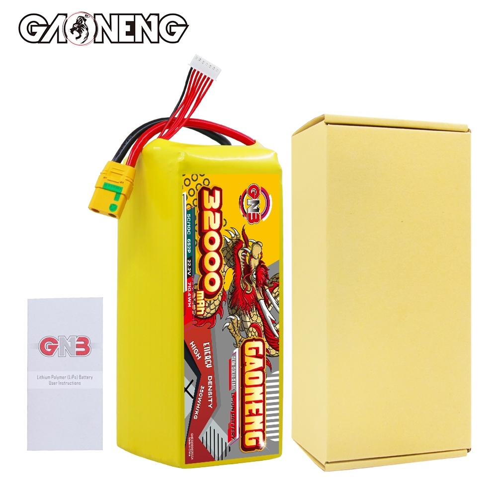 GAONENG GNB 32000mah 6S 22.2V 5C XT90S Semi Solid State Li-ion Battery 350WH/kg