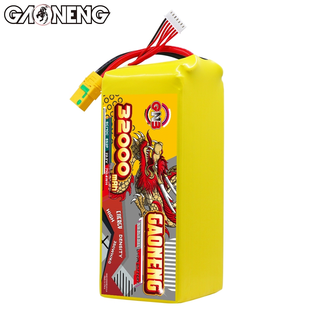 GAONENG GNB 32000mah 6S 22.2V 5C XT90S Semi Solid State Li-ion Battery 350WH/kg