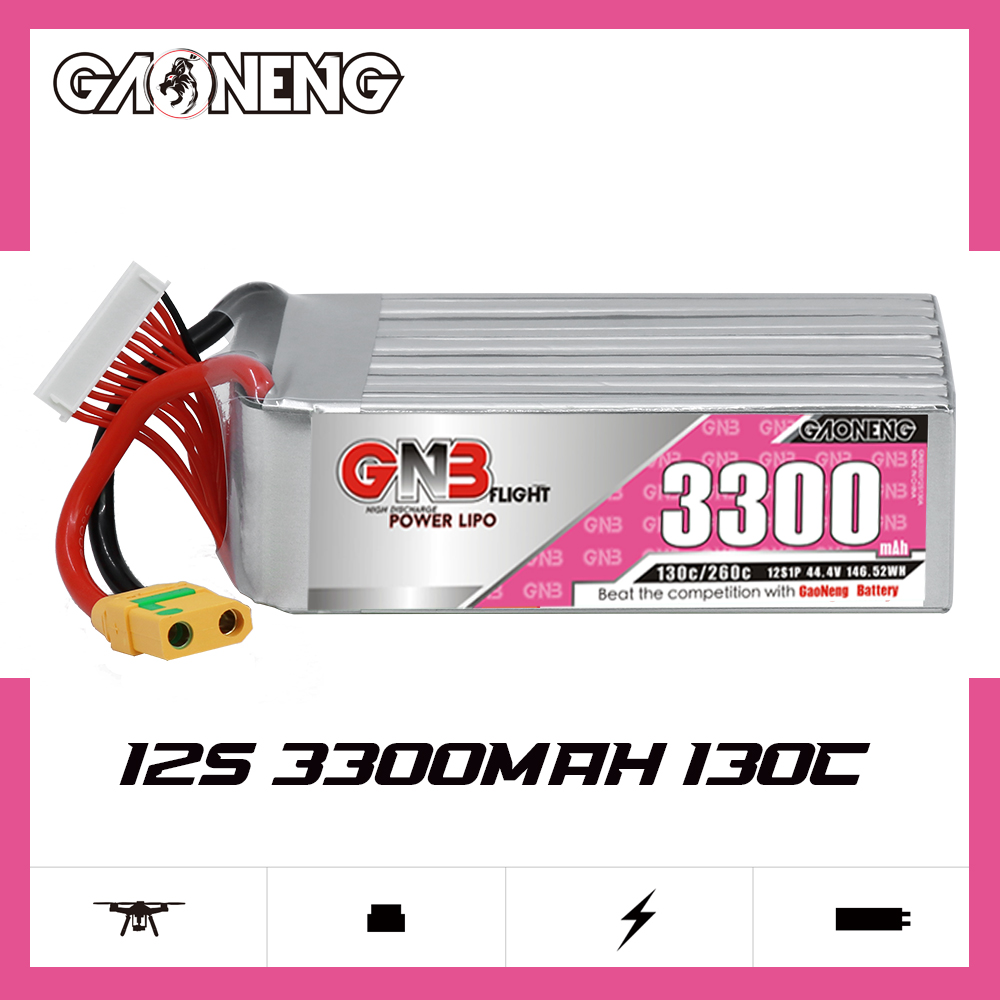 GAONENG GNB 12S 44.4V 3300mAh 130C LiPo Battery XT90S