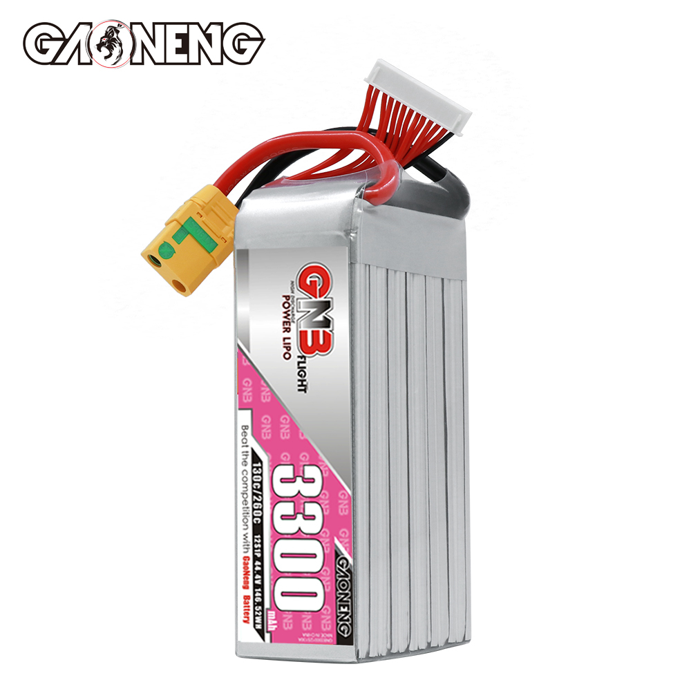 GAONENG GNB 12S 44.4V 3300mAh 130C RC LiPo Battery Drone Helicoper