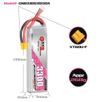 GAONENG GNB 3S 11.1V 3300mAh 130C LiPo Battery XT60