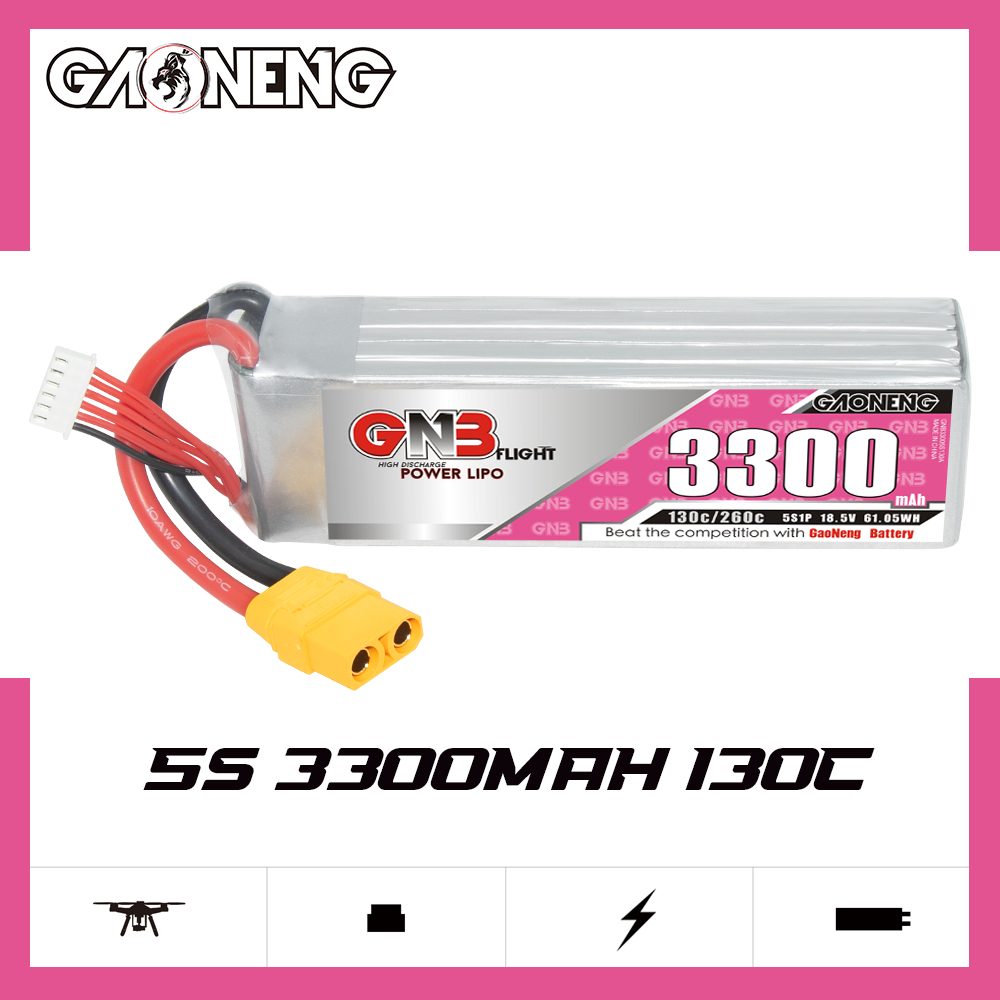 GAONENG GNB 5S 18.5V 3300mAh 130C LiPo Battery XT90
