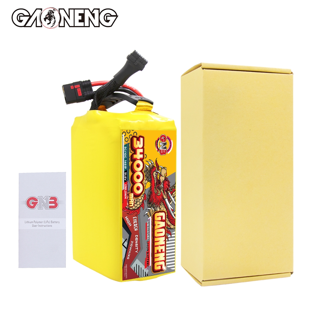 GAONENG GNB 34000mah 14S 51.8V 5C QS8 Semi Solid State Li-ion Battery 310WH/kg 