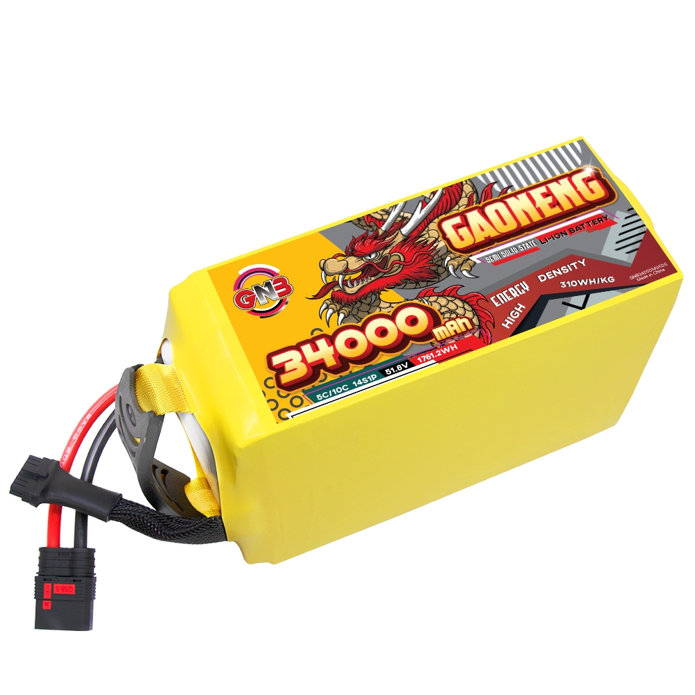 GAONENG GNB 34000mah 14S 51.8V 5C QS8 Semi Solid State Li-ion Battery 310WH/kg 