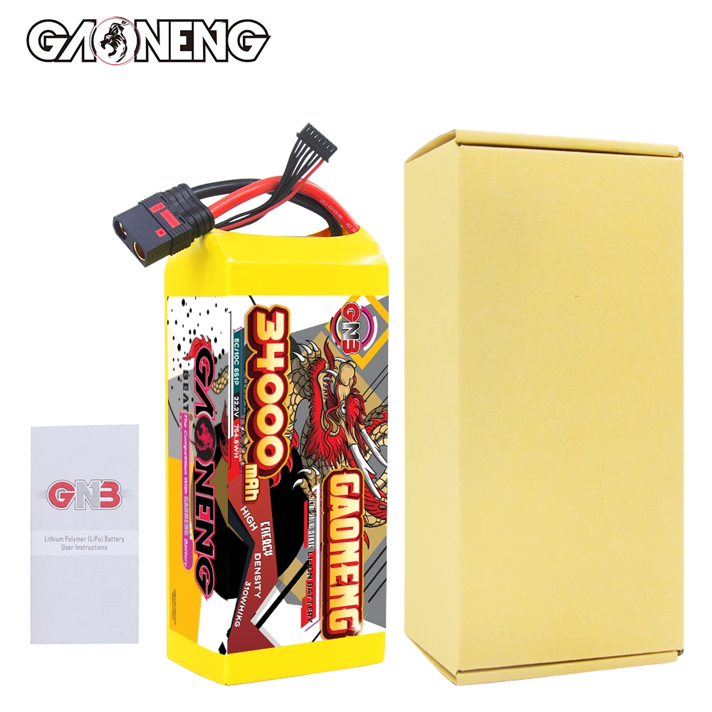 GAONENG GNB 34000mah 6S 22.2V 5C QS8 Semi Solid State Li-ion Battery 310WH/kg 