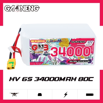 GAONENG GNB 6S 22.8V HV 34000mAh 80C RC LiPo Battery XT90S