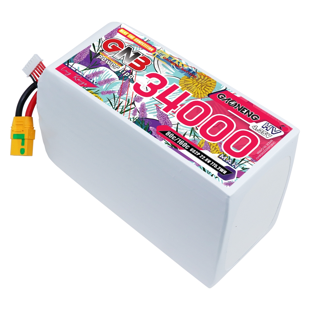 GAONENG GNB 6S 22.8V HV 34000mAh 80C RC LiPo Battery XT90S