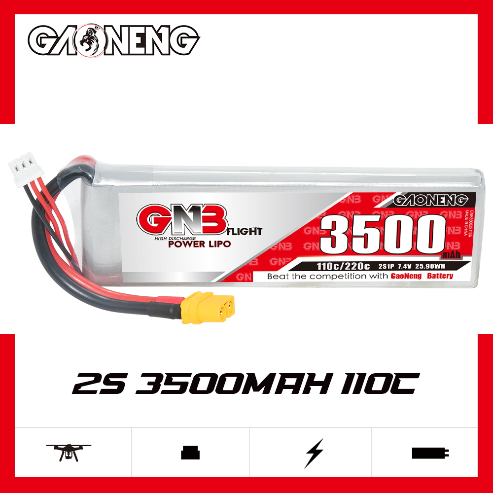 GAONENG GNB 2S 7.4V 3500mAh 110C LiPo Battery XT60