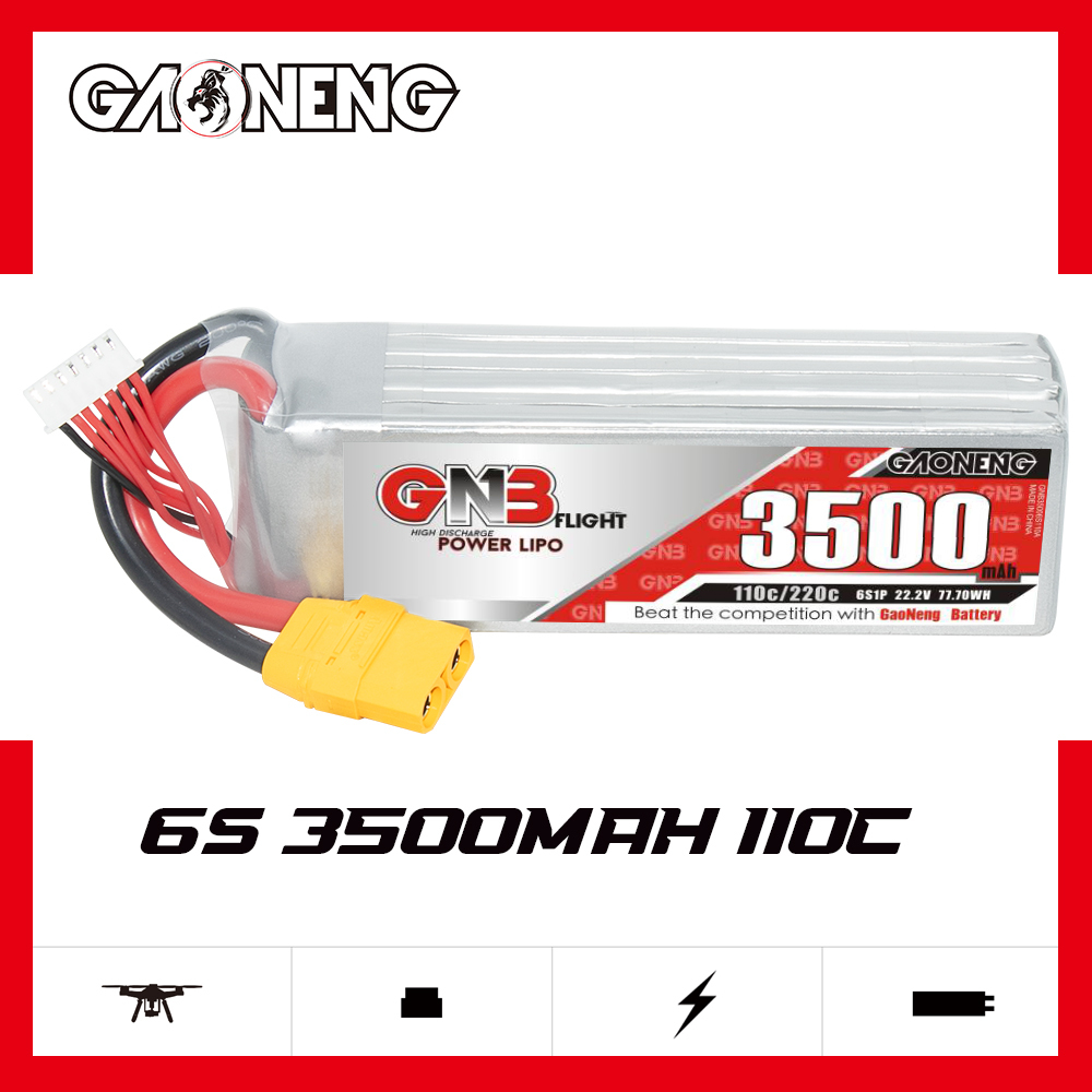 GAONENG GNB 6S 22.2V 3500mAh 110C LiPo Battery XT60