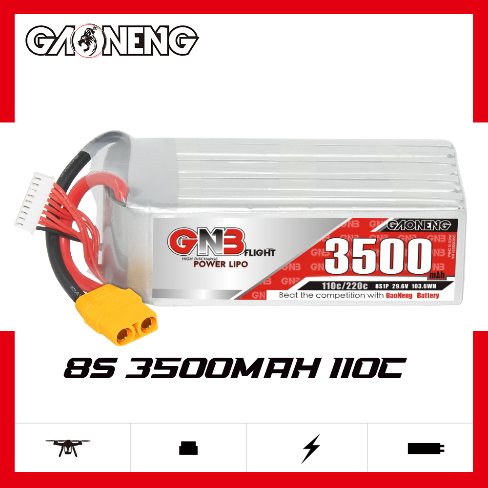 GAONENG GNB 8S 29.6V 3500mAh 110C LiPo Battery XT90