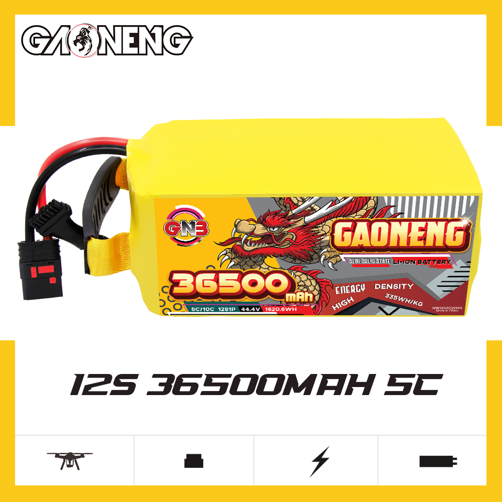 GAONENG GNB 36500mah 44.4V 5C QS8 Semi Solid State Li-ion Battery 335WH/kg/kg 