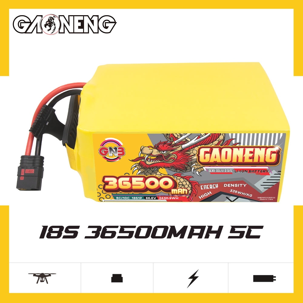 GAONENG GNB 36500mah 18S 66.6V 5C QS8 Semi Solid State Li-ion Battery 335WH/kg