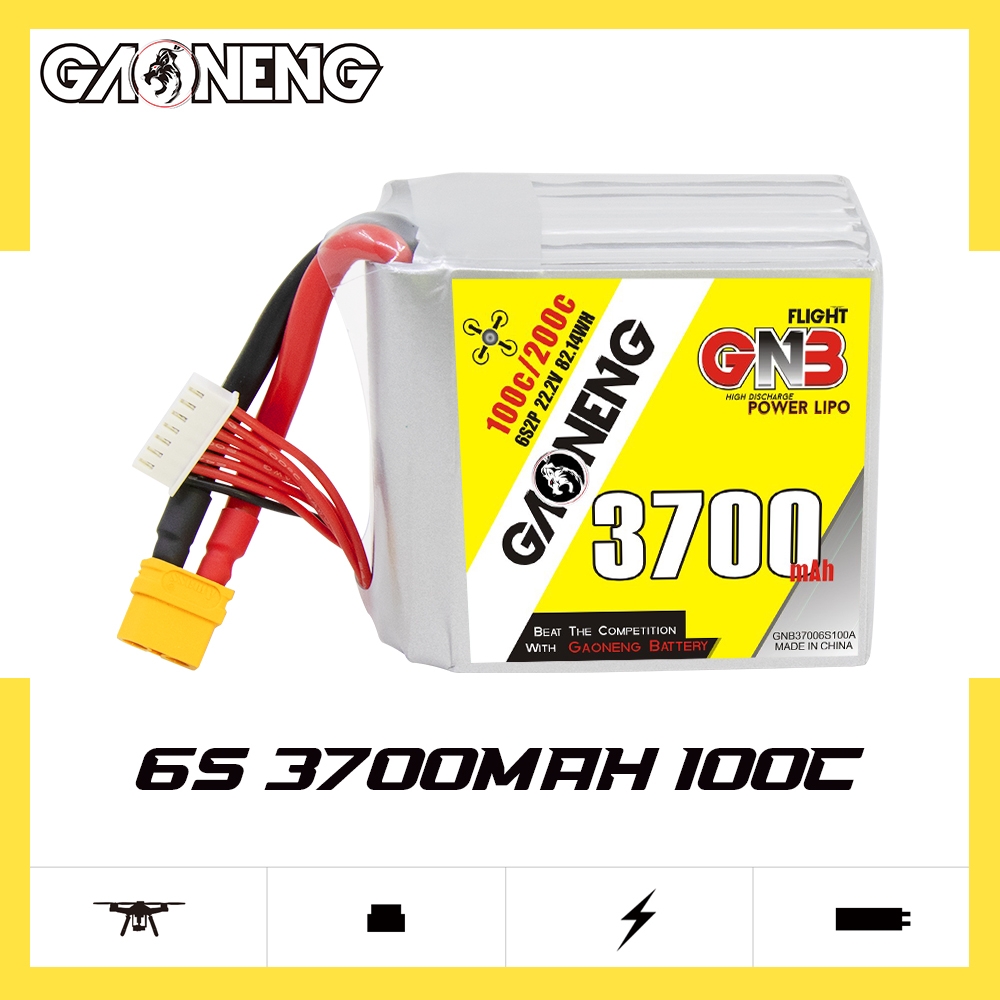 GAONENG GNB 6S2P 22.2V 3700mAh 100C LiPo Battery XT60