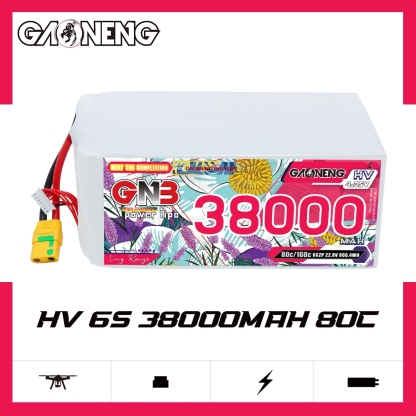 GAONENG GNB 6S 22.8V HV 38000mAh 80C RC LiPo Battery XT90S