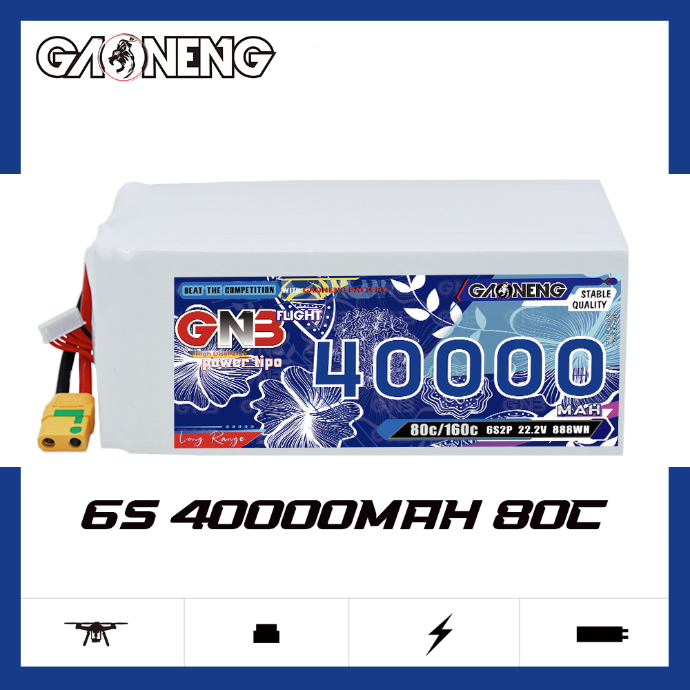 GAONENG GNB 6S2P 22.2V 40000mAh 80C RC LiPo Battery XT90S