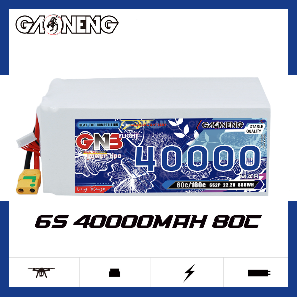 GAONENG GNB 6S2P 22.2V 40000mAh 80C RC LiPo Battery XT90S