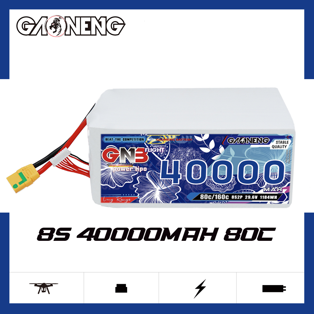 GAONENG GNB 8S2P 29.6V 40000mAh 80C RC LiPo Battery XT90S