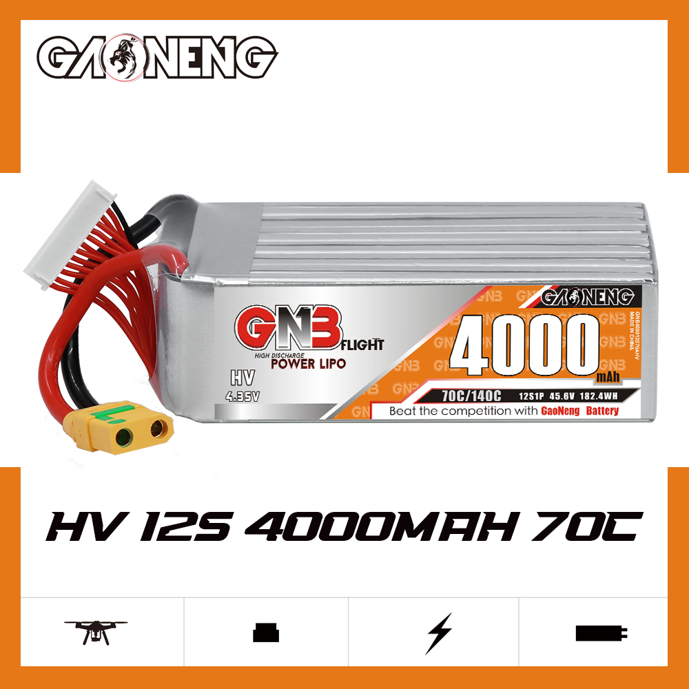 GAONENG GNB 12S1P 45.6V HV 4000mAh 70C LiPo Battery XT90S