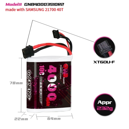 GAONENG GNB 3S 11.1V 4000mAh 10C XT60 Li-ion Battery made with Sony 18650 VTC6