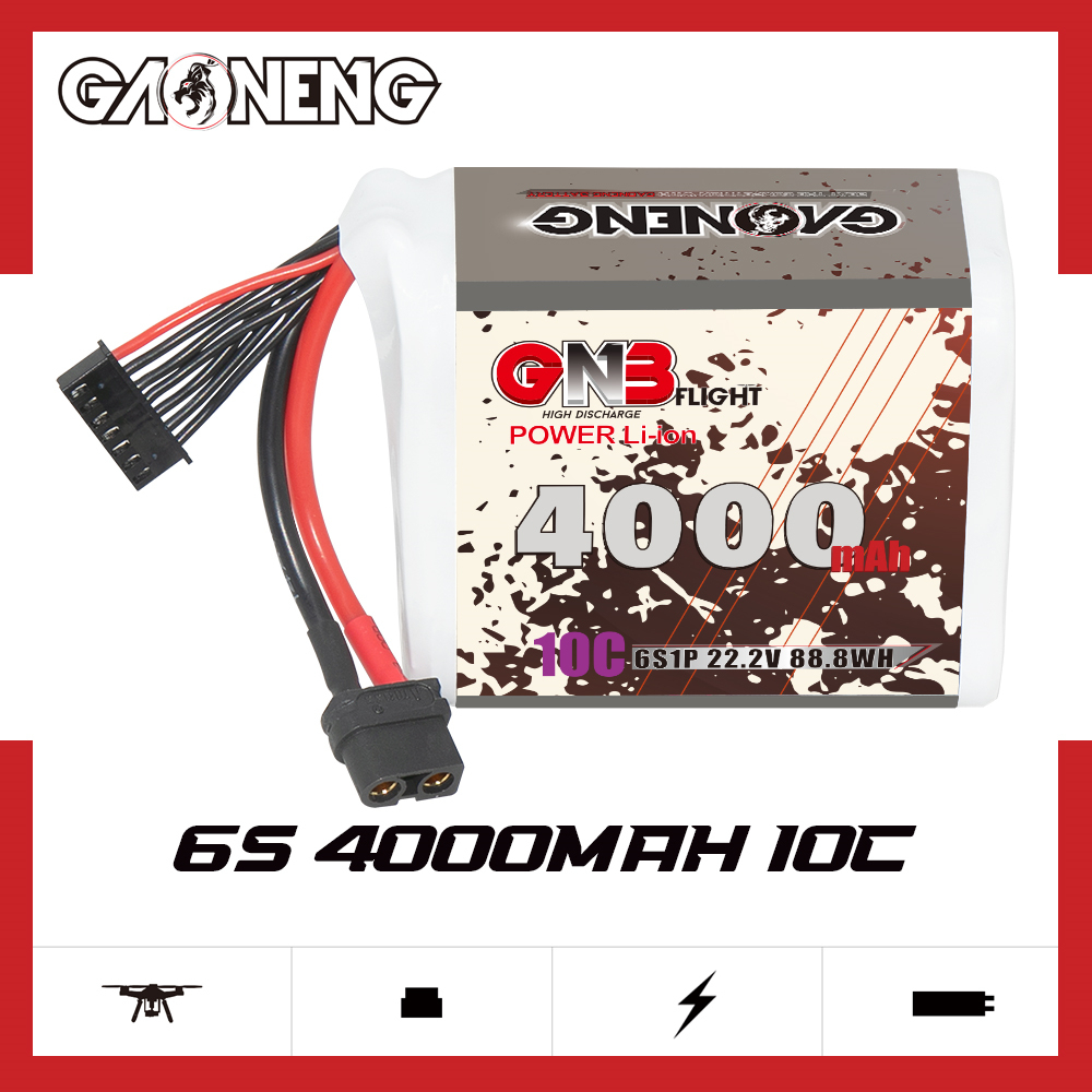 GAONENG GNB 6S 22.2V 4000mAh 10C XT60 Li-ion Battery made with Lishen 21700
