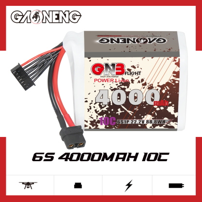 GAONENG GNB 6S 22.2V 4000mAh 10C XT60 Li-ion Battery made with Lishen 21700