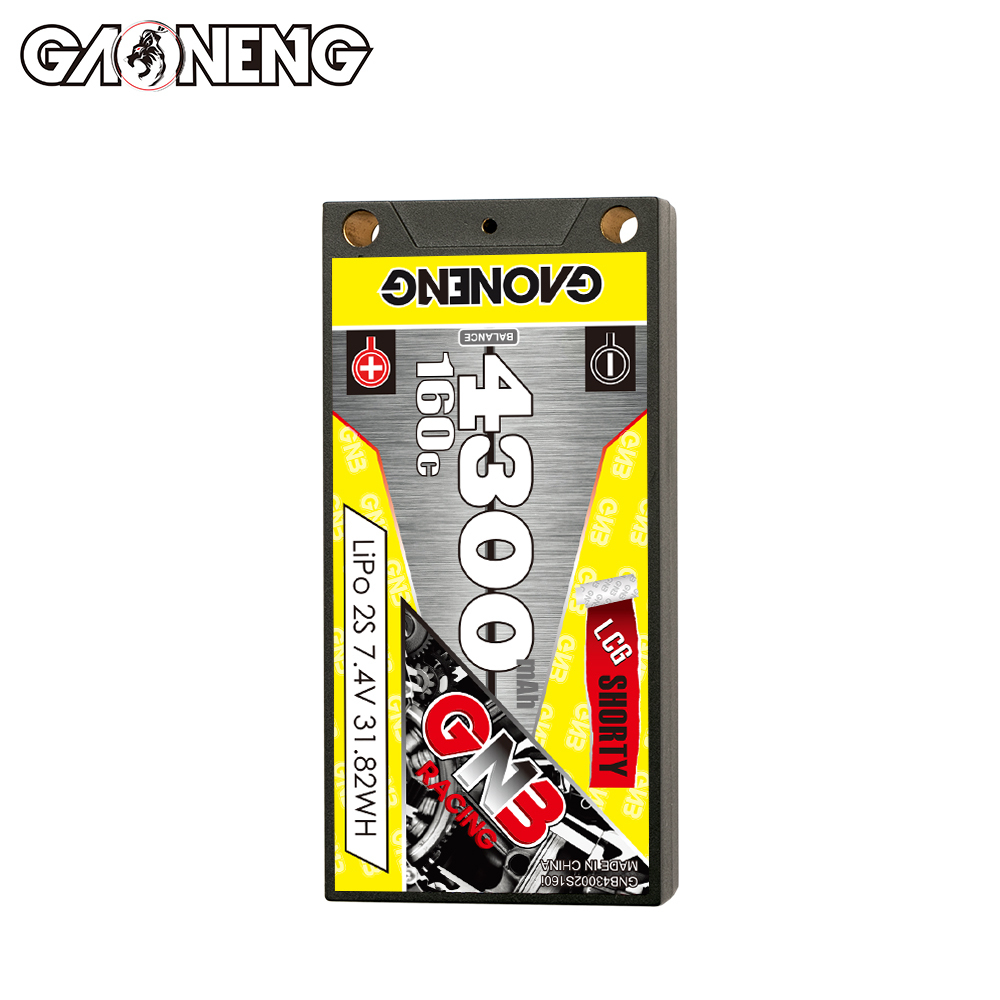 GAONENG GNB 2S 7.4V 4300mAh 160C LCG Shorty 5mm Bullet Hard Case LiPo Battery