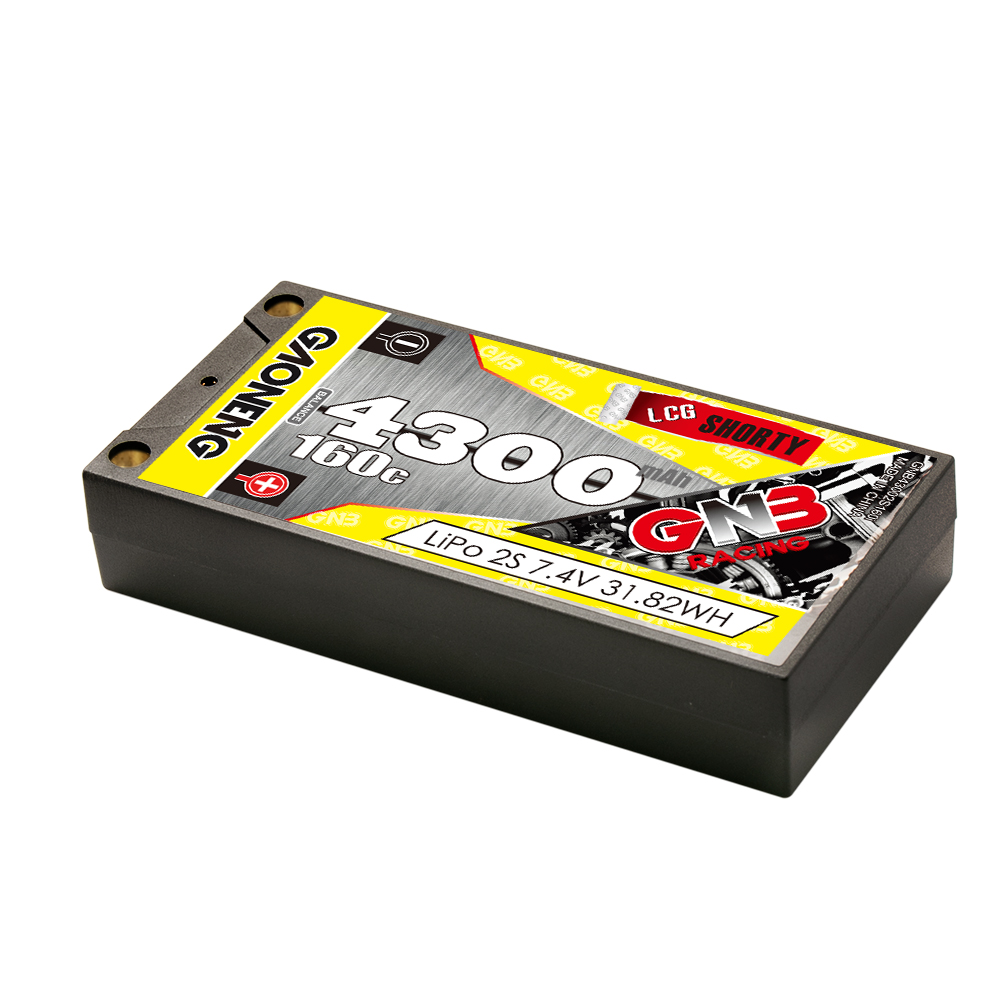 GAONENG GNB 2S 7.4V 4300mAh 160C LCG Shorty 5mm Bullet Hard Case LiPo Battery