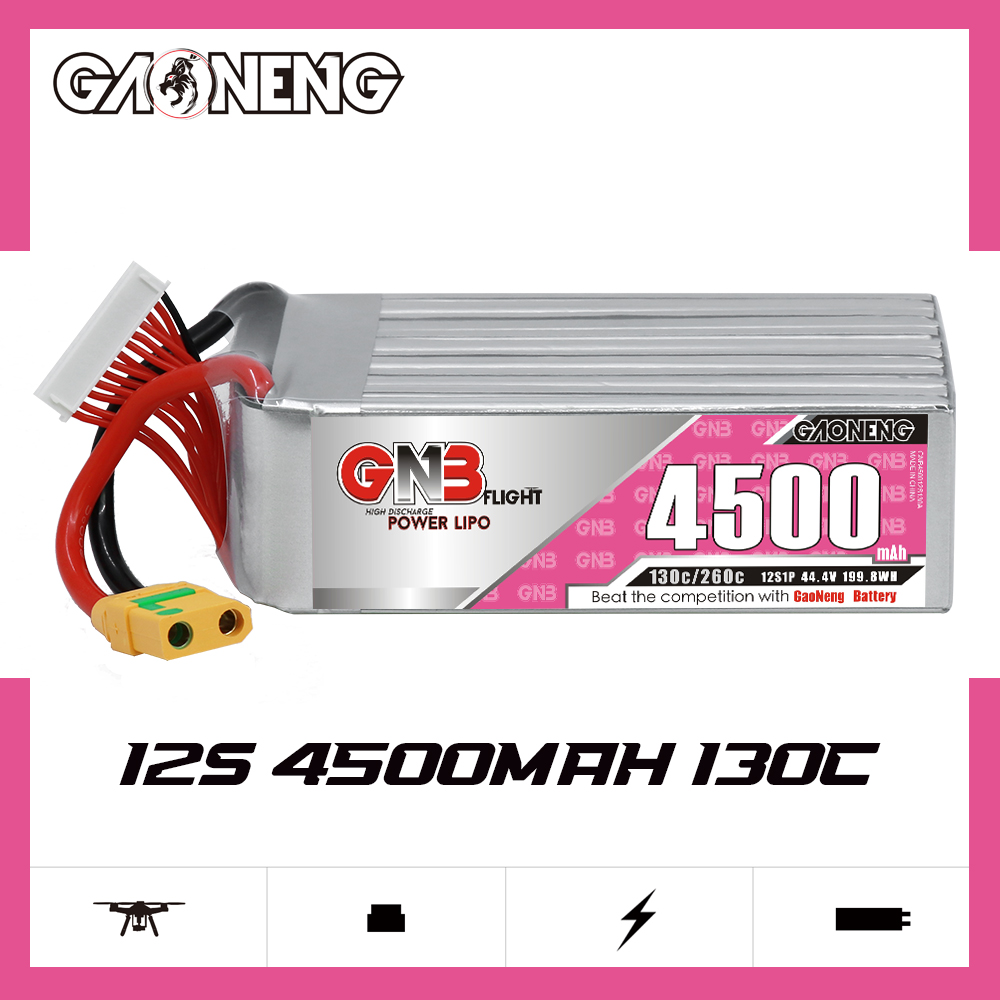 GAONENG GNB 12S 44.4V 4500mAh 130C LiPo Battery XT90S