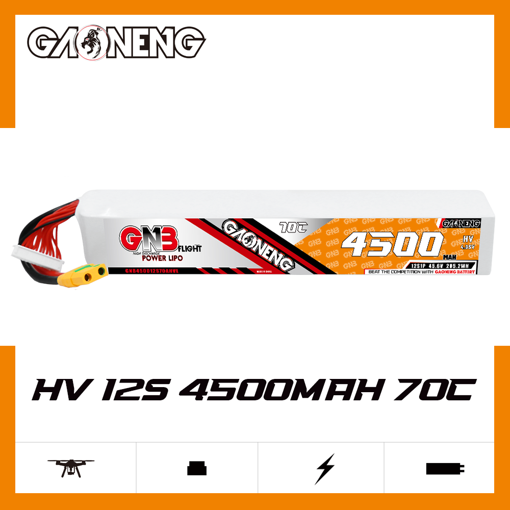 GAONENG GNB 12S 45.6V HV 4500mAh 70C LiPo Battery XT90S
