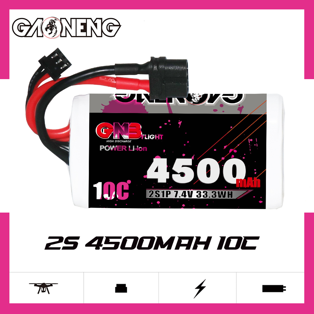 GAONENG GNB 2S 7.4V 4500mah 10C XT60 Li-ion Battery made with Molicel 21700 P45B