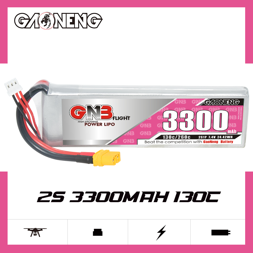 GAONENG GNB 2S 7.4V 3300mAh 130C LiPo Battery XT60