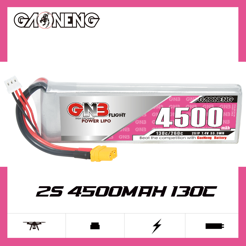 GAONENG GNB 2S 7.4V 4500mAh 130C LiPo Battery XT60