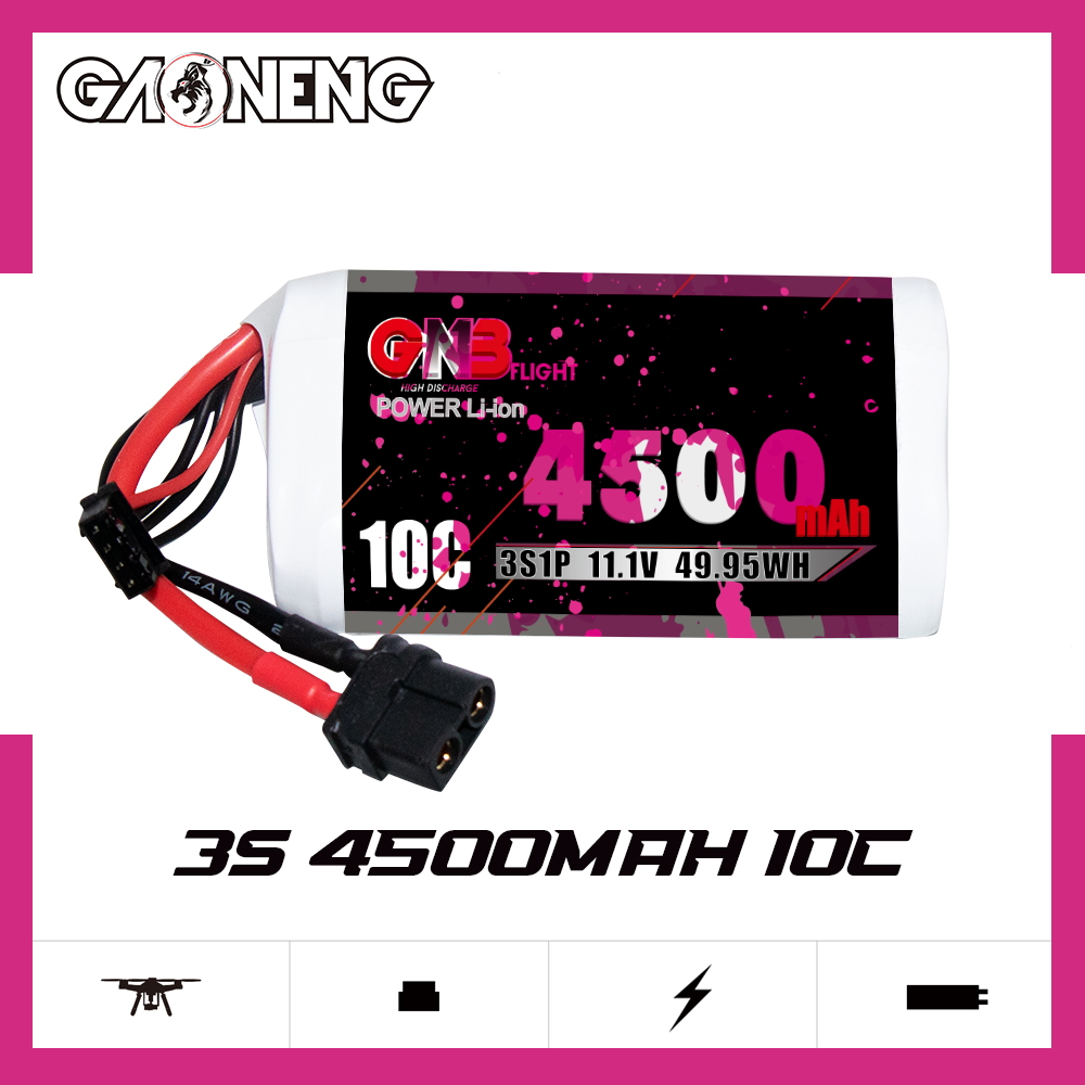GAONENG GNB 3S 11.1V 4500mah 10C XT60 Li-ion Battery made with Molicel 21700 P45B