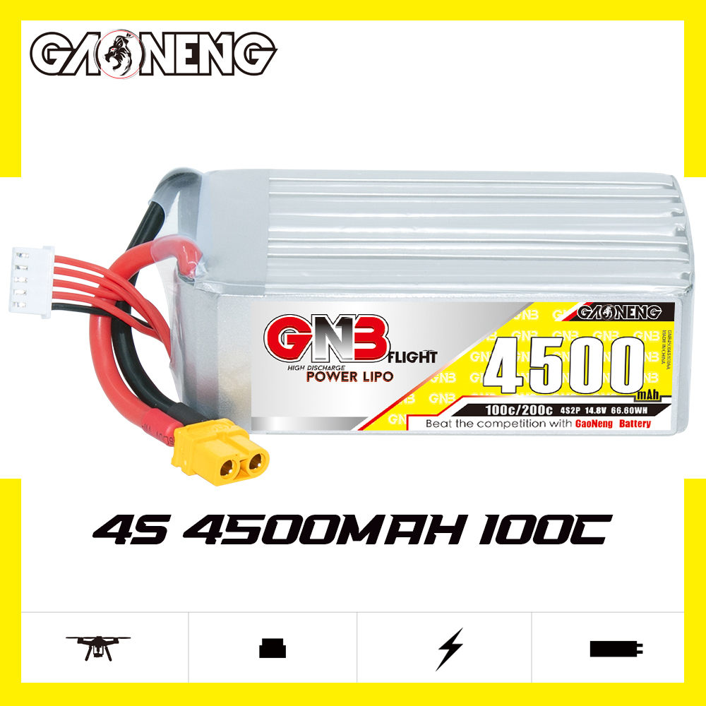 GAONENG GNB 4S2P 14.8V 4500mAh 100C LiPo Battery XT60