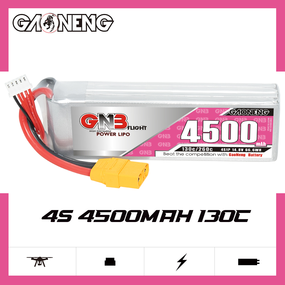 GAONENG GNB 4S 14.8V 4500mAh 130C LiPo Battery XT90