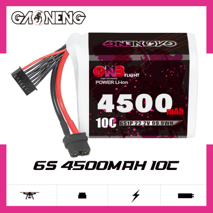 GAONENG GNB 6S 22.2V 4500mah 10C XT60 Li-ion Battery made with Molicel 21700 P45B