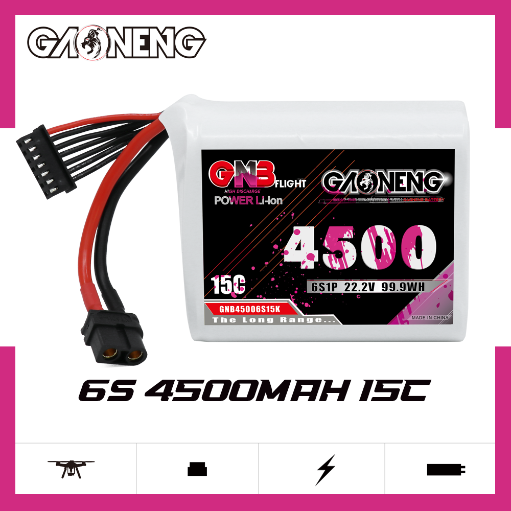 GAONENG GNB 6S 22.2V 4500mah 15C XT60 Li-ion Battery 